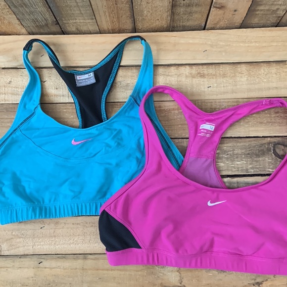 Nike Other - Set of 2 Nike Sports Bras Size Medium Aqua/Black & Fuschia/Black.
